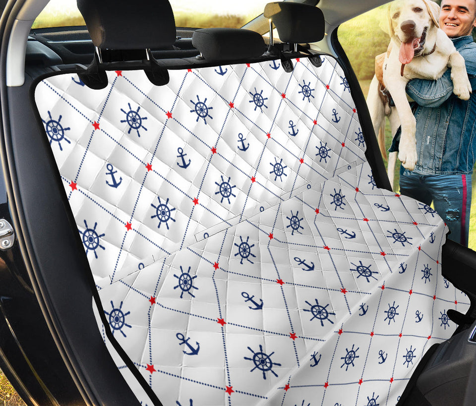Anchor Rudder Nautical Design Pattern Dog Car Seat Covers