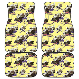 Ostrich Pattern Print Design 04 Front and Back Car Mats