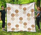 Gold Texture Mushroom Pattern Premium Quilt