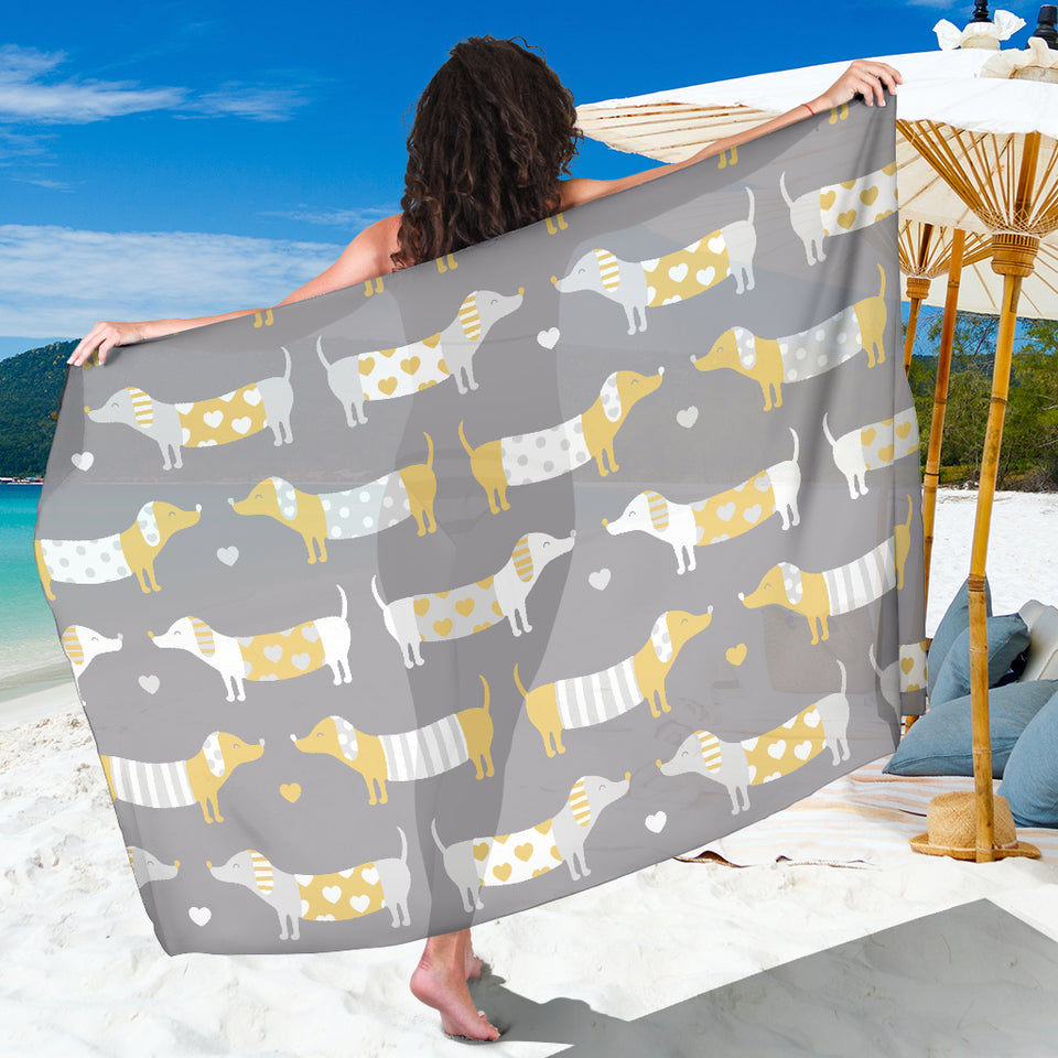 Cute Dachshund Dog Pattern Sarong