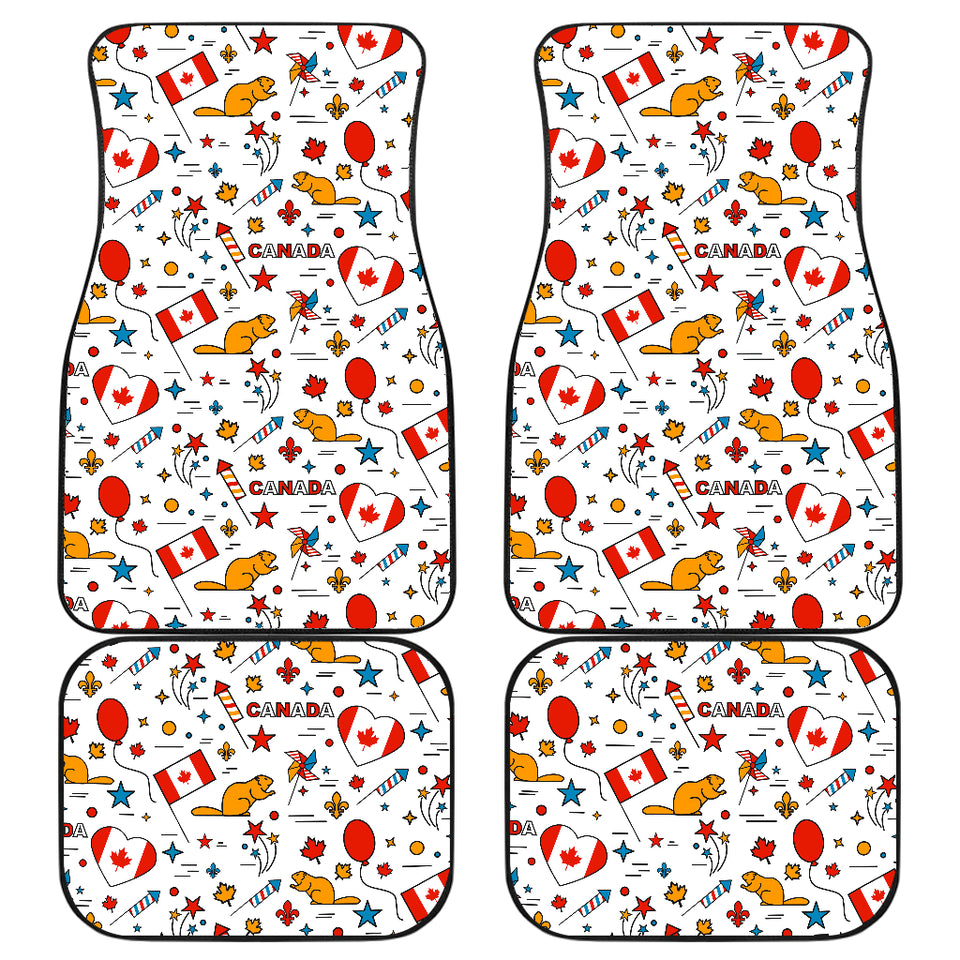 Canada Pattern Print Design 03 Front and Back Car Mats
