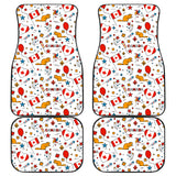Canada Pattern Print Design 03 Front and Back Car Mats