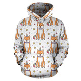 Shiba Inu Unicorn Costume Horn Colorful Tail Pattern Men Women Pullover Hoodie
