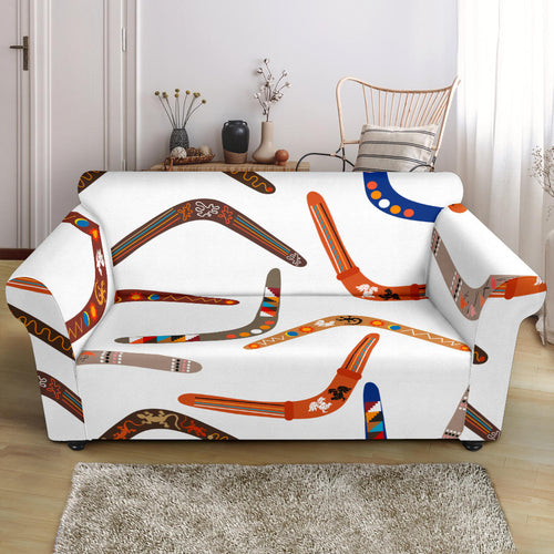 Boomerang Australian Aboriginal Ornament Pattern Loveseat Couch Slipcover