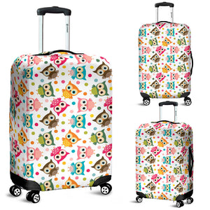 Color Cute Owl Pattern Luggage Covers