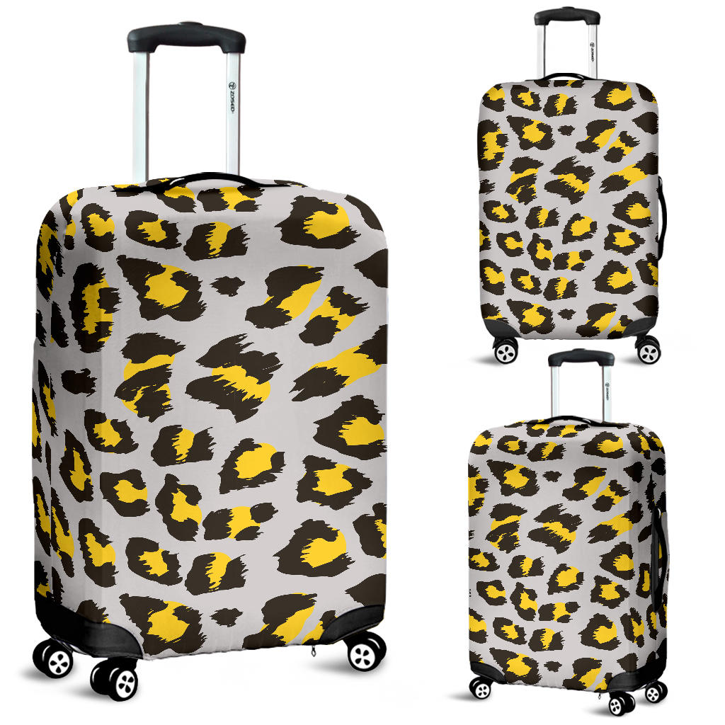 Gray Leopard Print Pattern Luggage Covers