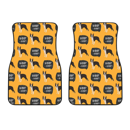 Boston Terrier Design Pattern  Front Car Mats