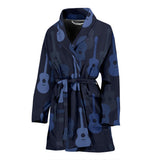 Blue Theme Guitar Pattern Women'S Bathrobe