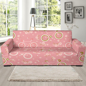 Bicycle Pattern Print Design 02 Sofa Slipcover