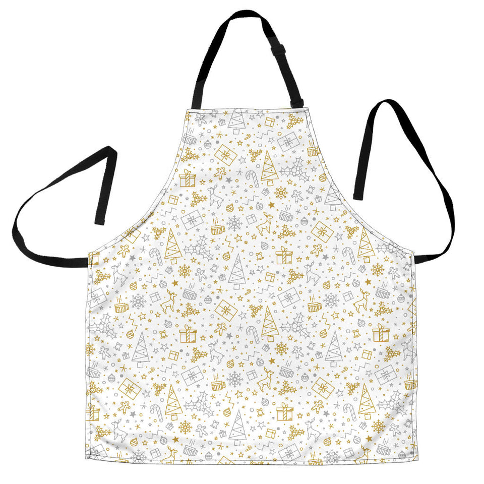 Christmas Tree Christmas Element Silver Gold Pattern Adjustable Apron