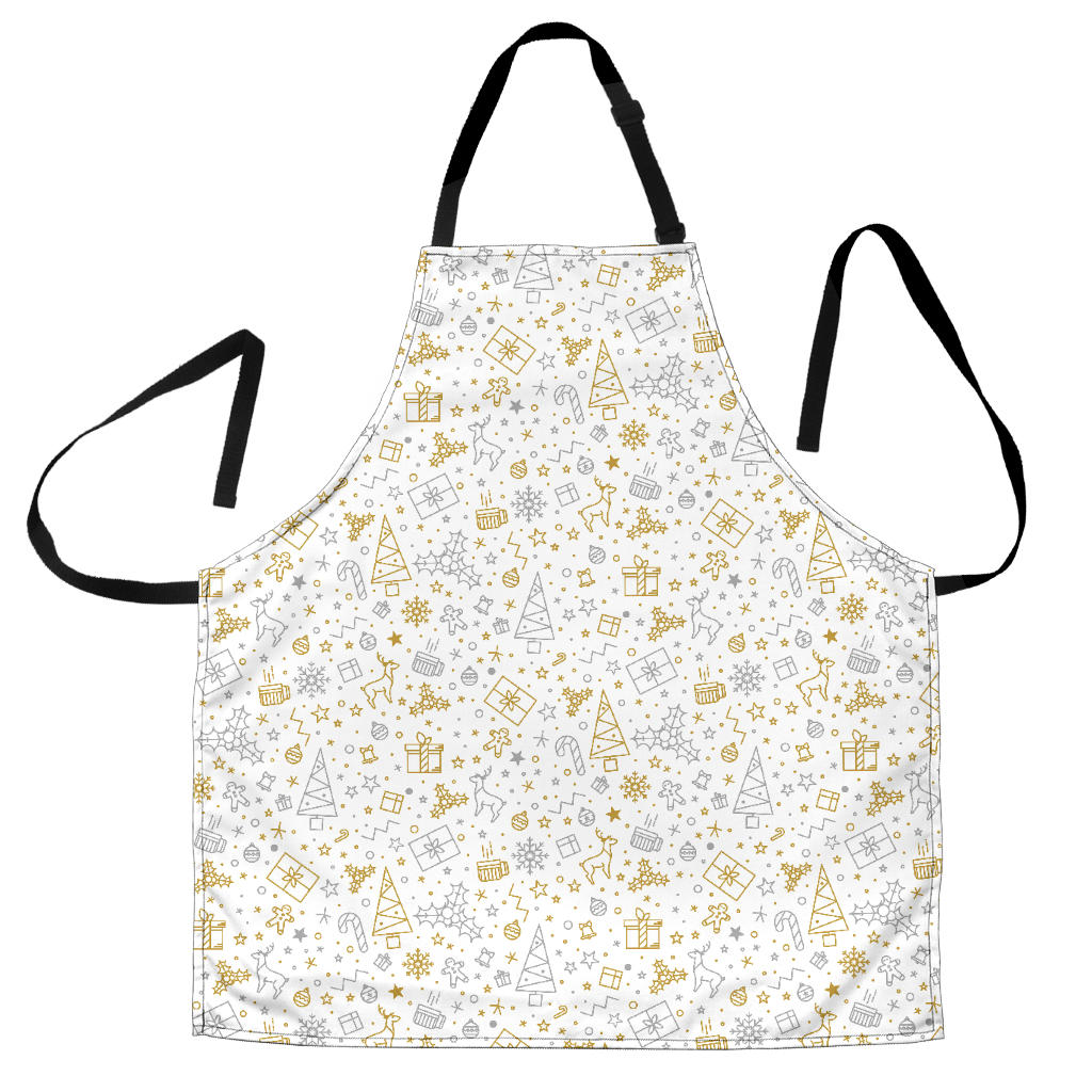 Christmas Tree Christmas Element Silver Gold Pattern Adjustable Apron