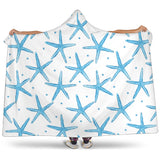 Watercolor Starfish Pattern Hooded Blanket
