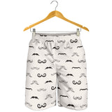 Mustache Beard Pattern Print Design 05 Men Shorts