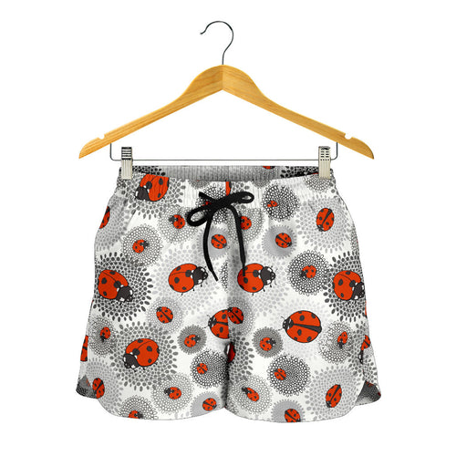 Ladybug Pattern Print Design 05 Women Shorts
