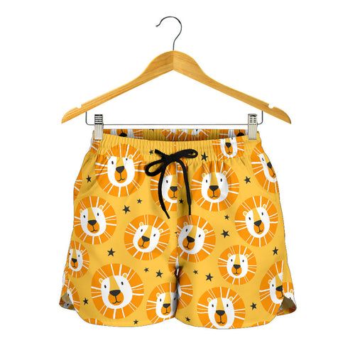 Lion Pattern Print Design 03 Women Shorts