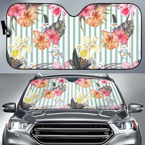 Colorful Orchid Flower Pattern Car Sun Shade