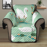 White swan lake pattern Recliner Cover Protector