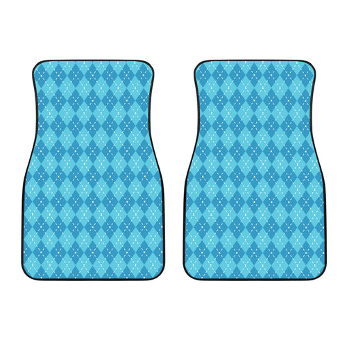 Blue Argyle Front Car Mats Set 2