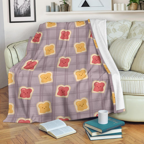 Bread Toast Pattern Print Design 05 Premium Blanket