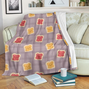 Bread Toast Pattern Print Design 05 Premium Blanket