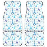 Eiffel Tower Pattern Print Design 01 Front and Back Car Mats
