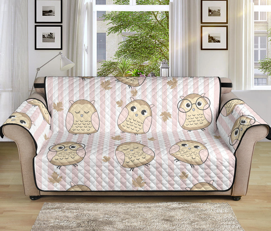 cute owl leaf Sofa Cover Protector