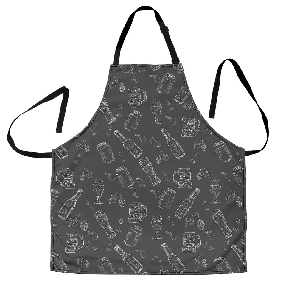 Beer Hand Drawn Pattern Adjustable Apron