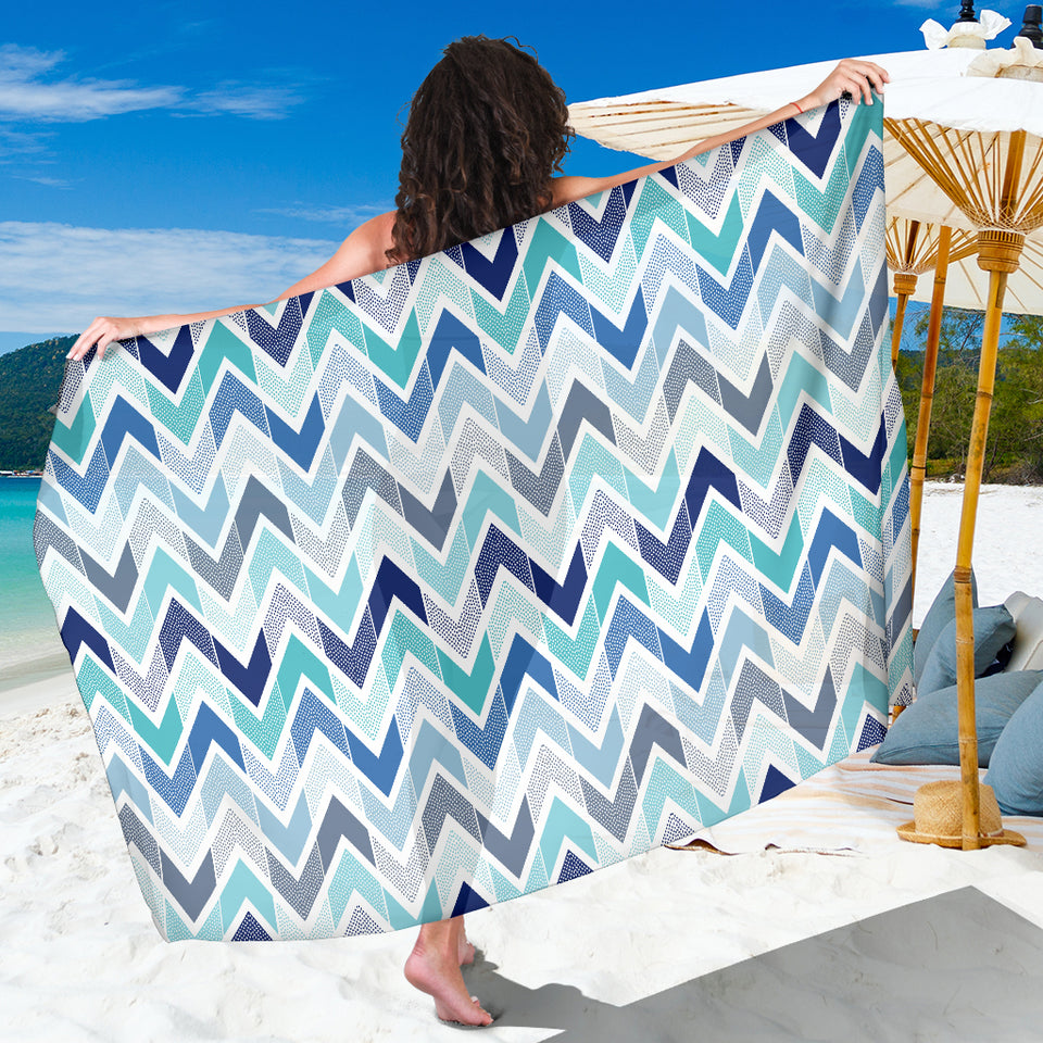 Zigzag  Chevron Blue Pattern Sarong