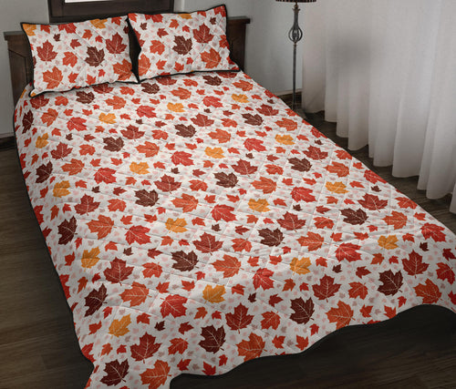 Colorful Maple Leaf pattern Quilt Bed Set