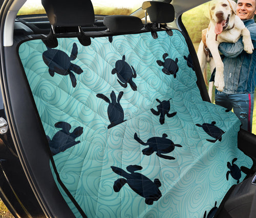Sea Turtle With Blue Ocean Backgroud Dog Car Seat Covers