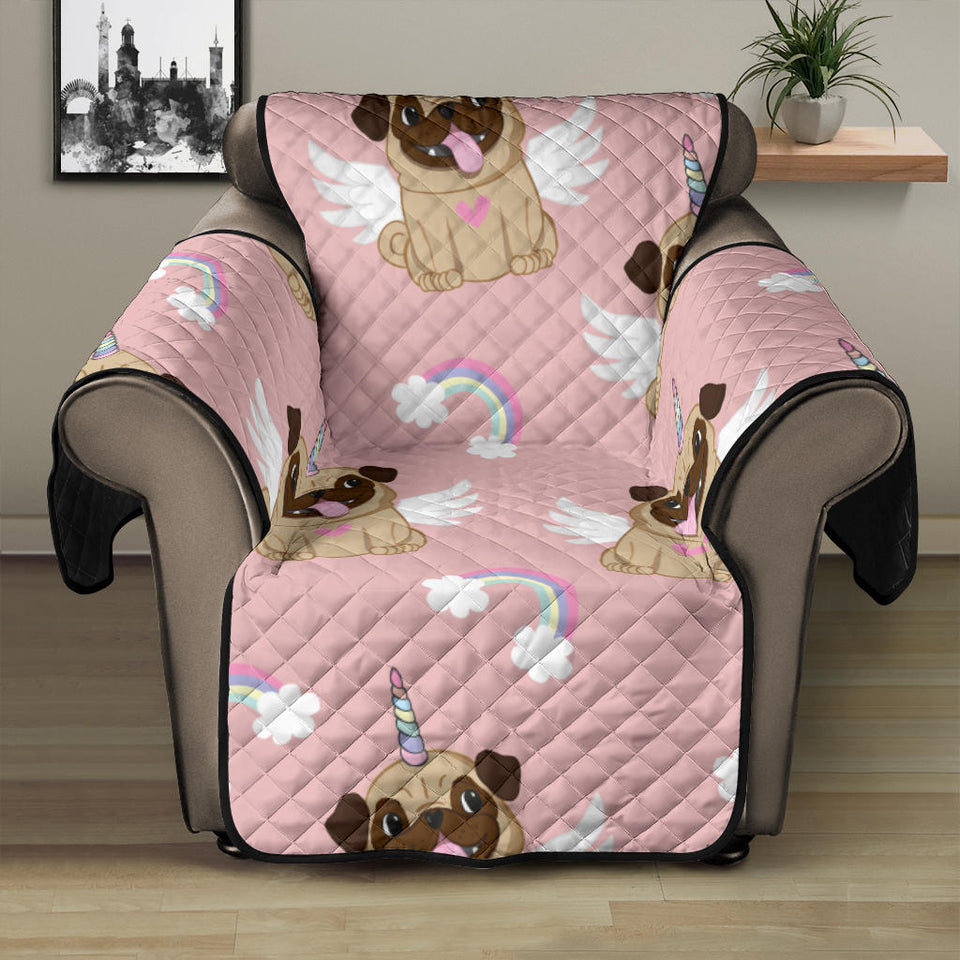 Cute unicorn pug pattern Recliner Cover Protector