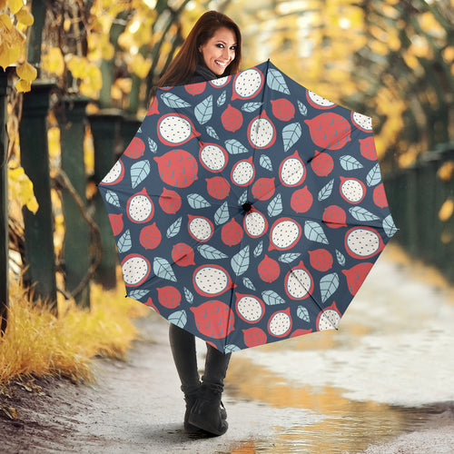 Dragon Fruits Dark Blue Background Umbrella
