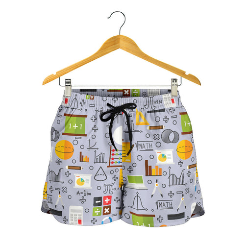 Math Pattern Print Design 04 Women Shorts