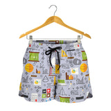Math Pattern Print Design 04 Women Shorts