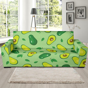 Avocado Pattern Green Background Sofa Slipcover