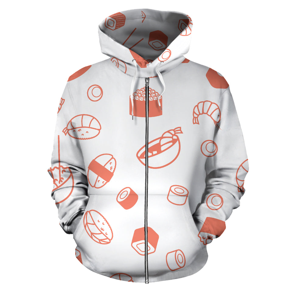Sushi Pattern Zip Up Hoodie