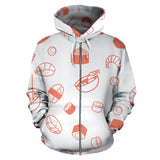 Sushi Pattern Zip Up Hoodie