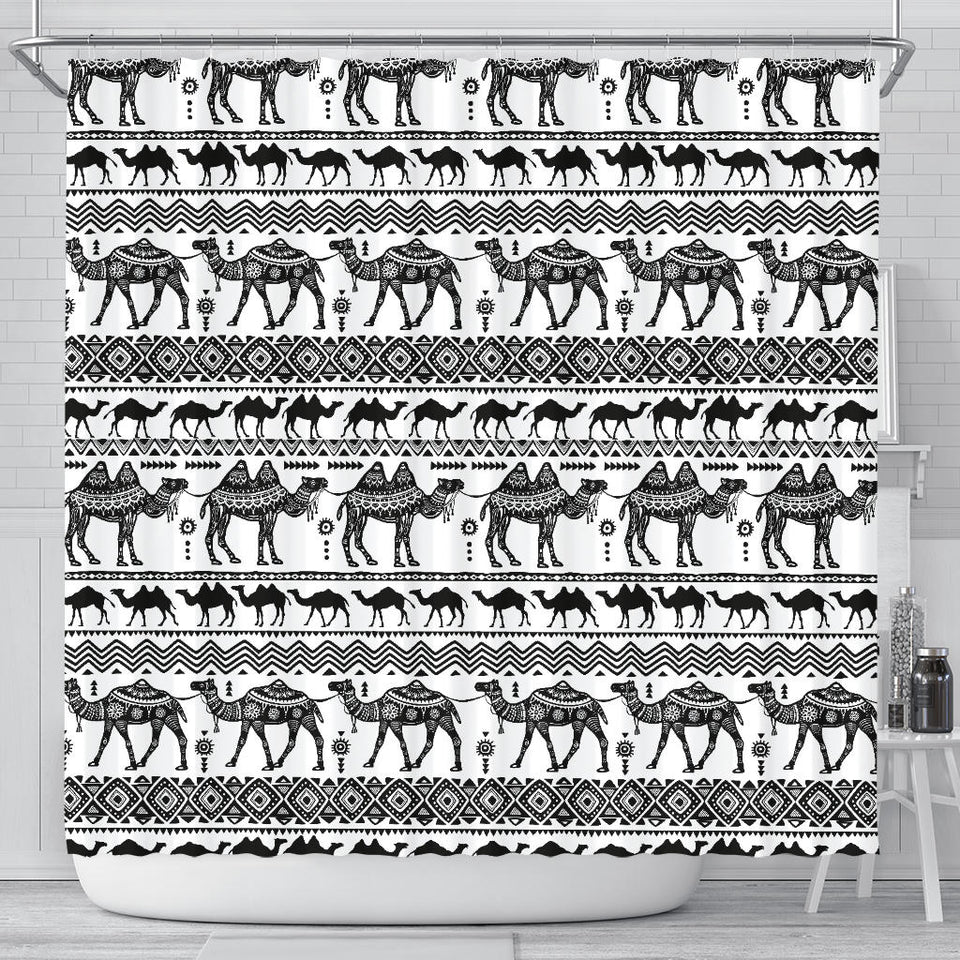 Camel Polynesian Tribal Pattern Shower Curtain Fulfilled In US
