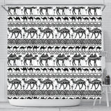 Camel Polynesian Tribal Pattern Shower Curtain Fulfilled In US