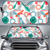 Watercolor Bowling Pattern Car Sun Shade