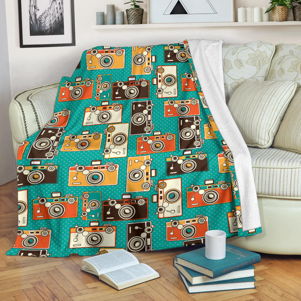 Camera Pattern Print Design 03 Premium Blanket