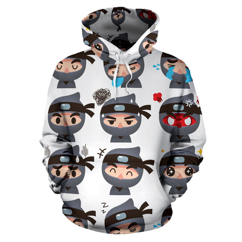 Cute Ninja Design Pattern Men Women Pullover Hoodie