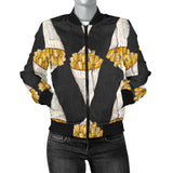 French Fries Dark Background Women'S Bomber Jacket
