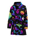Colorful Halloween Background Women'S Bathrobe
