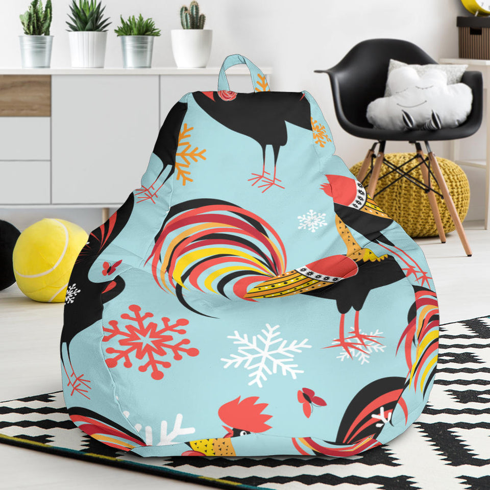 Rooster Chicken Cock Snowfalke Bean Bag Cover