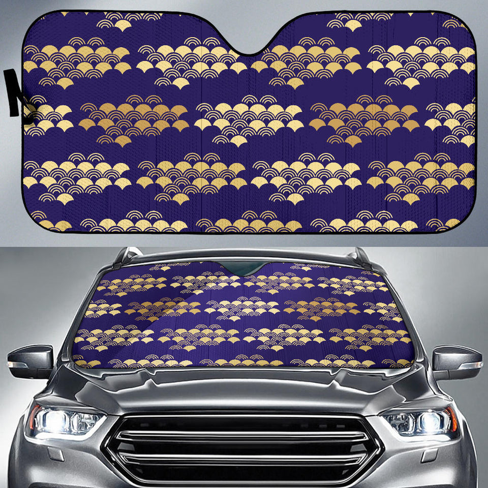 Beautiful Japanese Fan Pattern Car Sun Shade