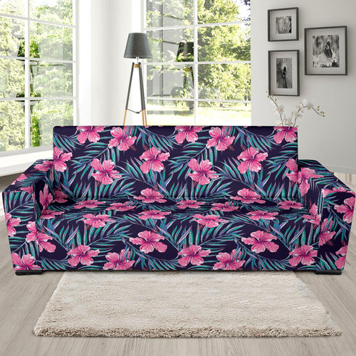 Hibiscus Pattern Print Design 05 Sofa Slipcover