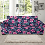 Hibiscus Pattern Print Design 05 Sofa Slipcover