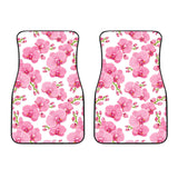 Pink Purple Orchid Pattern Background Front Car Mats