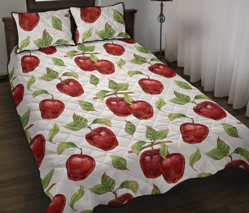 Red apples pattern Quilt Bed Set